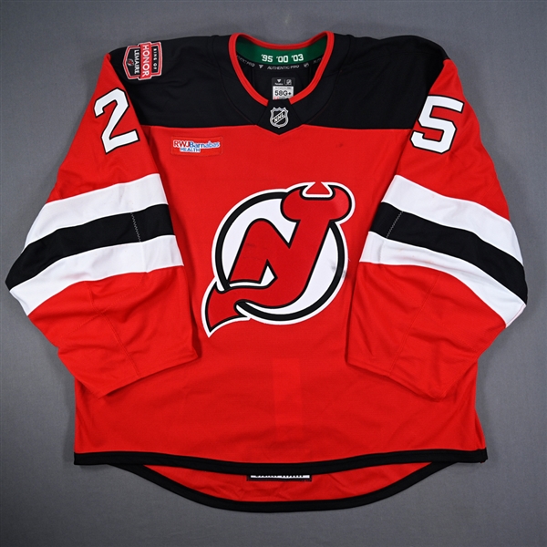 Jacob Markstrom - Game-Worn Red w/ Jacques Lemaire Ring of Honor Patch Jersey - Jan. 22, 2025