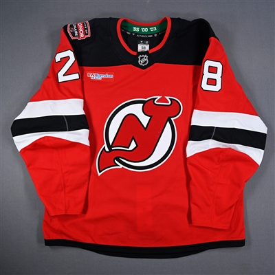 Timo Meier - Game-Worn Red w/ Jacques Lemaire Ring of Honor Patch Jersey - Jan. 22, 2025