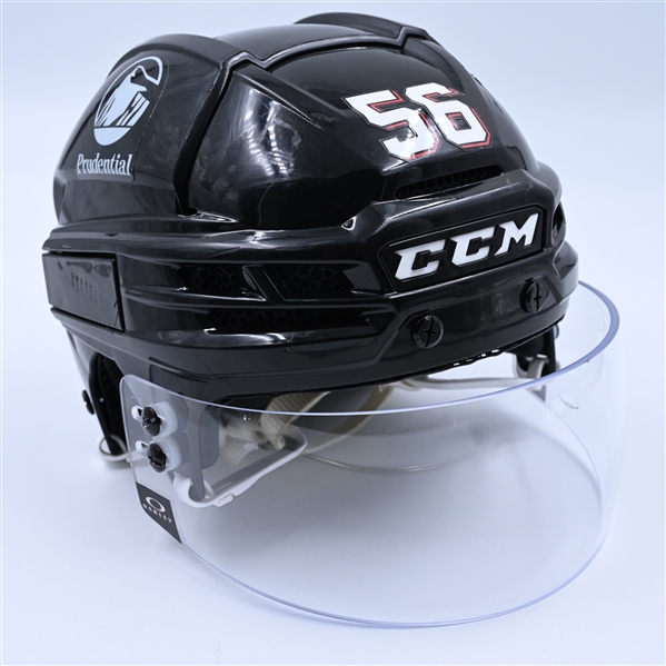 Erik Haula - New Jersey Devils - Black Third, CCM Helmet w/ Oakley Shield - 2022-23 NHL Season