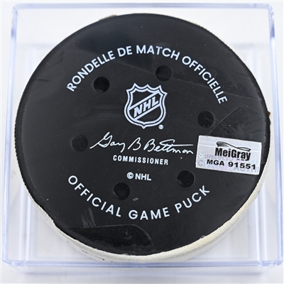 Ryan Nugent-Hopkins - Edmonton Oilers - Goal Puck - December 12, 2024 vs. Minnesota Wild (Wild Logo)