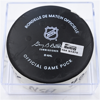 Ryan O'Reilly - Nashville Predators - Goal Puck - November 27, 2024 vs. Philadelphia Flyers (Predators Logo)