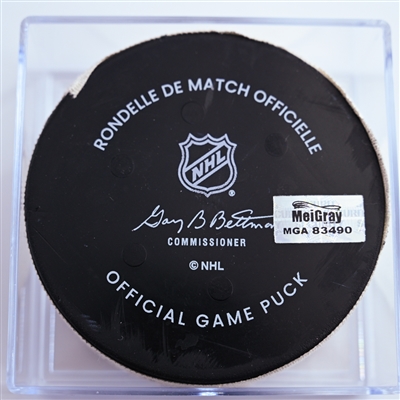 Mathieu Olivier - Columbus Blue Jackets - Goal Puck - December 21, 2024 vs. Philadelphia Flyers (Flyers Logo)