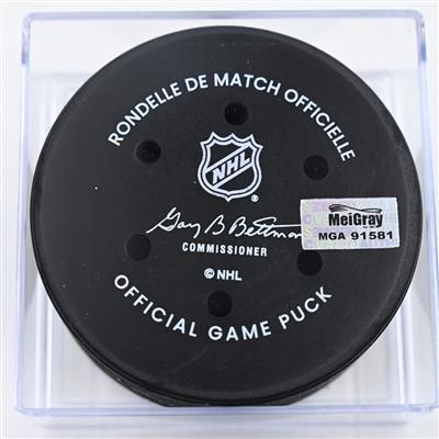 Aliaksei Protas - Columbus Blue Jackets - Goal Puck - December 12, 2024 vs. Columbus Blue Jackets (Blue Jackets Logo)