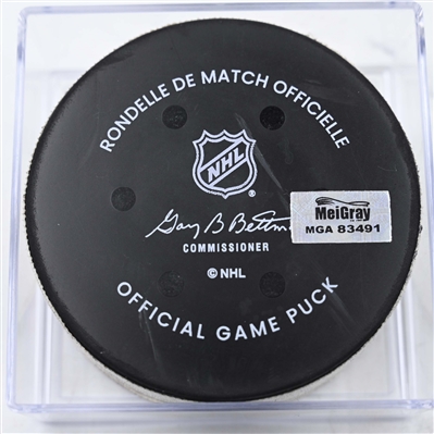 Mikael Pyyhtia - Columbus Blue Jackets - Goal Puck - December 21, 2024 vs. Philadelphia Flyers (Flyers Logo)