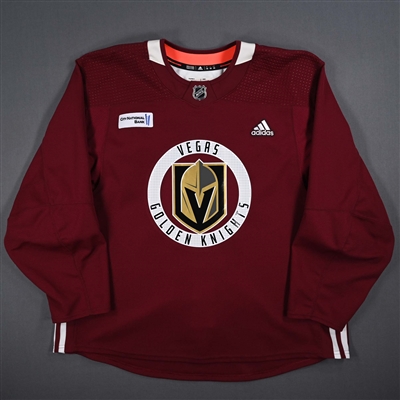 Mark Stone - Vegas Golden Knights - Burgundy Practice Jersey w/ City National Bank Patch - 2018-19 NHL Season