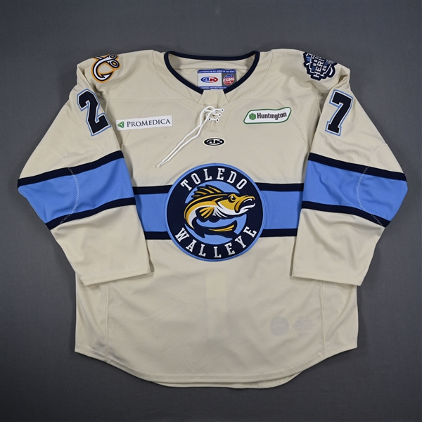 Chaz Reddekopp - Toledo Walleye - Game-Issued Cream Jersey - 2025 Warrior/ECHL Hockey Heritage Classic - January 18, 2025 - Autographed