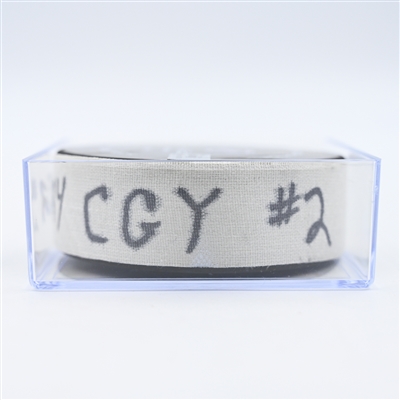Kevin Rooney - Calgary Flames - Goal Puck - December 10, 2024 vs. Nashville Predators (Predators Logo)