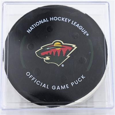 Marco Rossi - Minnesota Wild - Goal Puck - December 31, 2024 vs. Nashville Predators (Wild Logo)