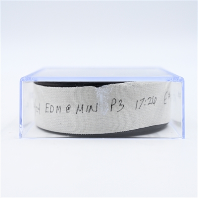 Derek Ryan - Edmonton Oilers - Goal Puck - December 12, 2024 vs. Minnesota Wild (Wild Logo)