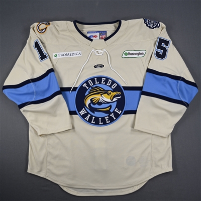 Gabriel Seger - Toledo Walleye - Game-Issued Cream Jersey - 2025 Warrior/ECHL Hockey Heritage Classic - January 18, 2025