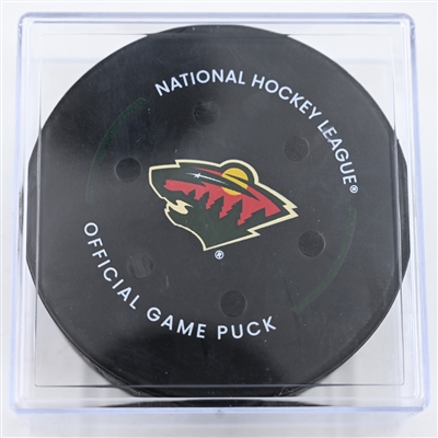 Jared Spurgeon - Minnesota Wild - Goal Puck - November 29, 2024 vs. Chicago Blackhawks (Wild Logo)