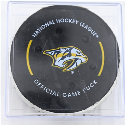 Steven Stamkos - Nashville Predators - Goal Puck - December 19, 2024 vs. Pittsburgh Penguins (Predators Logo)