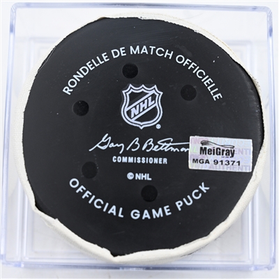 Kevin Stenlund - Utah Hockey Club - Goal Puck - December 8, 2024 vs. Philadelphia Flyers (Flyers Logo)