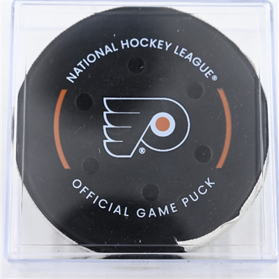 Kevin Stenlund - Utah Hockey Club - Goal Puck - December 8, 2024 vs. Philadelphia Flyers (Flyers Logo)
