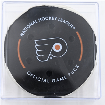 Owen Tippett - Philadelphia Flyers - Goal Puck - December 8, 2024 vs. Utah Hockey Club (Flyers Logo)