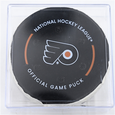 Juuso Valimaki - Utah Hockey Club - Goal Puck - December 8, 2024 vs. Philadelphia Flyers (Flyers Logo)