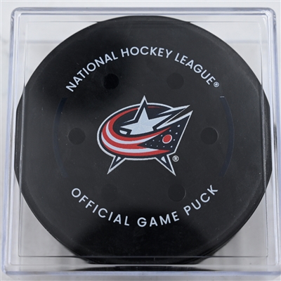 Dmitri Voronkov - Columbus Blue Jackets - Goal Puck - December 23, 2024 vs. Montreal Canadiens (Blue Jackets Logo)