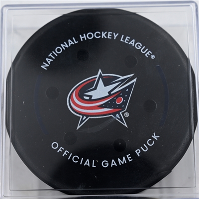 Dmitri Voronkov - Columbus Blue Jackets - Goal Puck - December 31, 2024 vs. Carolina Hurricanes (Blue Jackets Logo)