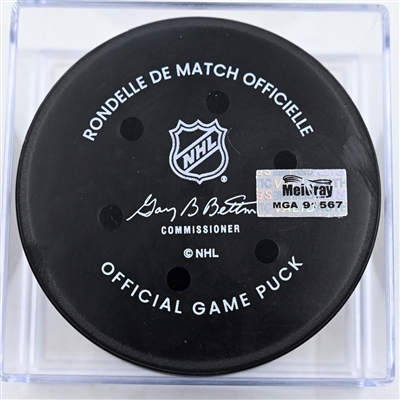Zach Werenski - Columbus Blue Jackets - Goal Puck - November 27, 2024 vs. Montreal Canadiens (Blue Jackets Logo)