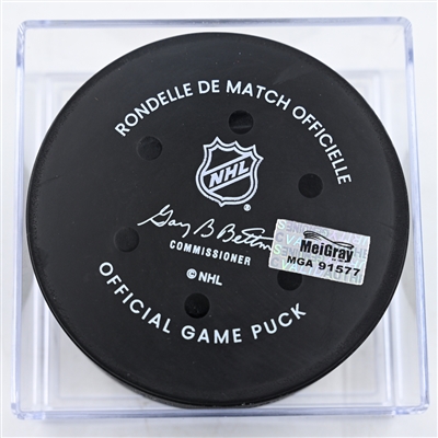 Zach Werenski - Columbus Blue Jackets - Goal Puck - December 10, 2024 vs. Philadelphia Flyers (Blue Jackets Logo)