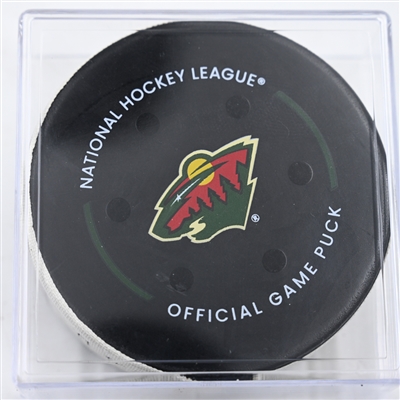 Mats Zuccarello - Minnesota Wild - Goal Puck - December 31, 2024 vs. Nashville Predators (Wild Logo)