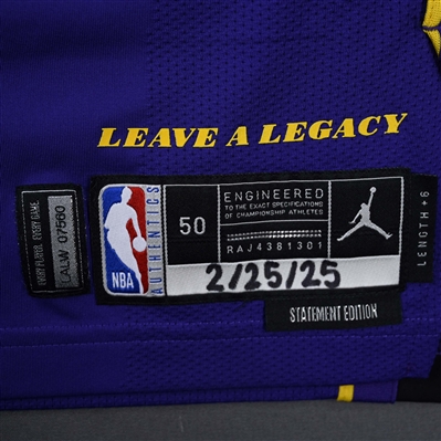 Rui Hachimura - Los Angeles Lakers - Statement Edition - Worn 2 Games - 2/22/25 & 2/25/25 - 2024-25 NBA Season