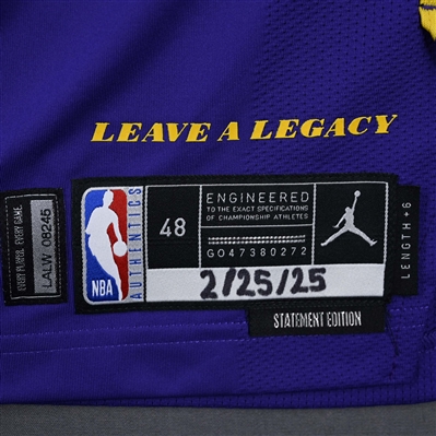 Austin Reaves - Los Angeles Lakers - Statement Edition - Worn 2/25/2025 - 2024-25 NBA Season