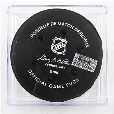Fedor Svechkov - Nashville Predators - Goal Puck - January 18, 2025 vs. Minnesota Wild (Predators Logo)