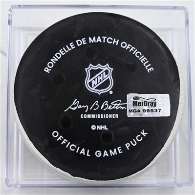 Marcus Foligno - Minnesota Wild - Goal Puck - February 8, 2025 vs. New York Islanders (Wild Logo)