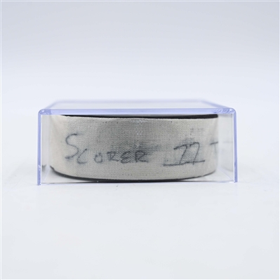 Simon Edvinsson - Detroit Red Wings - Goal Puck - February 25, 2025 vs. Minnesota Wild (Wild Logo)