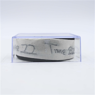 Simon Edvinsson - Detroit Red Wings - Goal Puck - February 25, 2025 vs. Minnesota Wild (Wild Logo)