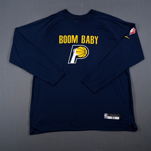 Myles Turner - Indiana Pacers - Game-Issued City Edition Long-Sleeved Shooting Shirt  - 2021-22 NBA Season