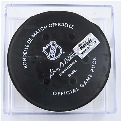 Sebastian Aho - Carolina Hurricanes - Goal Puck - February 6, 2025 vs. Minnesota Wild (Wild Logo)