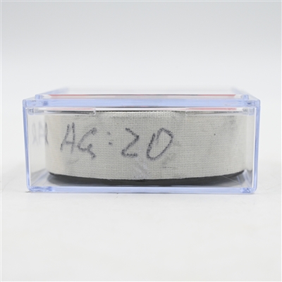 Sebastian Aho - Carolina Hurricanes - Goal Puck - April 25, 2025 vs. New Jersey Devils - 2025 Stanley Cup Playoffs - Round 1, Game 3 (Devils Logo) 