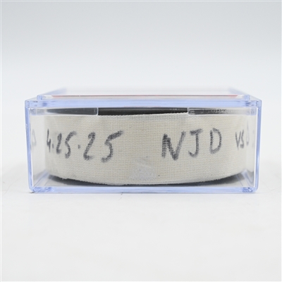 Sebastian Aho - Carolina Hurricanes - Goal Puck - April 25, 2025 vs. New Jersey Devils - 2025 Stanley Cup Playoffs - Round 1, Game 3 (Devils Logo) 