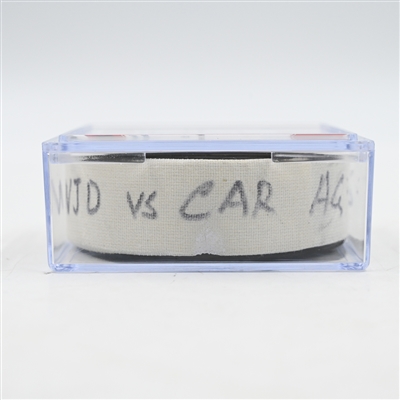 Sebastian Aho - Carolina Hurricanes - Goal Puck - April 25, 2025 vs. New Jersey Devils - 2025 Stanley Cup Playoffs - Round 1, Game 3 (Devils Logo) 