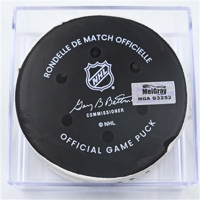 Rasmus Andersson - Calgary Flames - Goal Puck - January 25, 2025 vs. Minnesota Wild (Wild Logo)