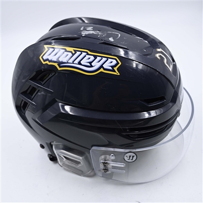 Carson Bantle - Toledo Walleye - Team-Issued Navy, Warrior Helmet - 2025 Warrior/ECHL Hockey Heritage Classic - Autographed