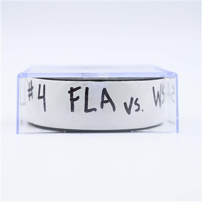Aleksander Barkov - Florida Panthers - Goal Puck - February 4, 2025 vs. Washington Capitals (Capitals' 50th Anniversary Logo)