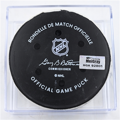 Justin Barron - Nashville Predators - Goal Puck - February 22, 2025 vs. Colorado Avalanche (Predators Logo)