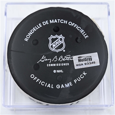 Justin Barron - Nashville Predators - Goal Puck - January 21, 2025 vs. San Jose Sharks (Predators Logo)