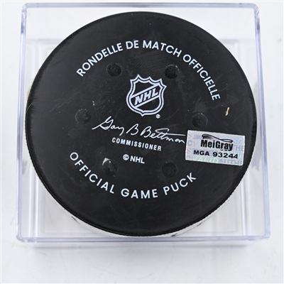 Anthony Beauvillier - Pittsburgh Penguins - Goal Puck - February 8, 2025 vs. Philadelphia Flyers (Flyers Logo)