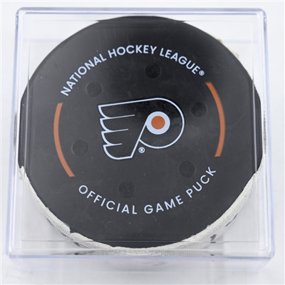 Anthony Beauvillier - Pittsburgh Penguins - Goal Puck - February 8, 2025 vs. Philadelphia Flyers (Flyers Logo)