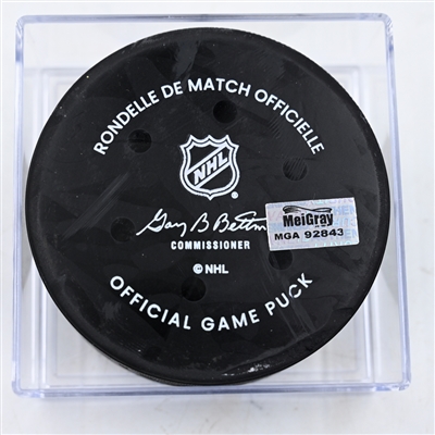 Jamie Benn - Dallas Stars - Goal Puck - February 26, 2025 vs. Columbus Blue Jackets (Blue Jackets Logo)