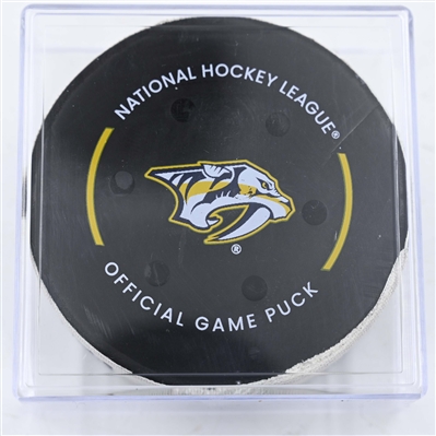 Nick Blankenburg - Nashville Predators - Goal Puck - January 21, 2025 vs. San Jose Sharks (Predators Logo)