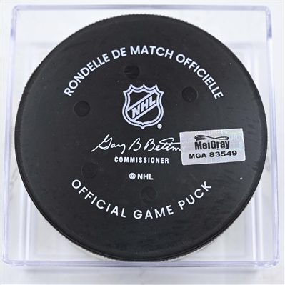 Bobby Brink - Philadelphia Flyers - Goal Puck - January 18, 2025 vs. New Jersey Devils (Devils Logo)