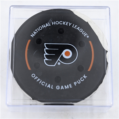 Bobby Brink - Philadelphia Flyers - Goal Puck - February 25, 2025 vs. Pittsburgh Penguins (Flyers Logo)