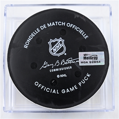 Philip Broberg - St. Louis Blues - Goal Puck - February 27, 2025 vs. Washington Capitals (Capitals' 50th Anniversary Logo)