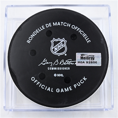 Philip Broberg - St. Louis Blues - Goal Puck - February 27, 2025 vs. Washington Capitals (Capitals' 50th Anniversary Logo)