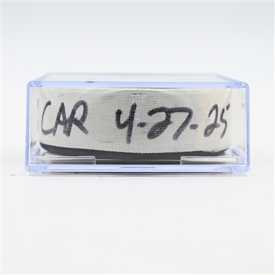 Brent Burns - Carolina Hurricanes - Goal Puck - April 27, 2025 vs. New Jersey Devils - 2025 Stanley Cup Playoffs - Round 1, Game 4 (Devils Logo)